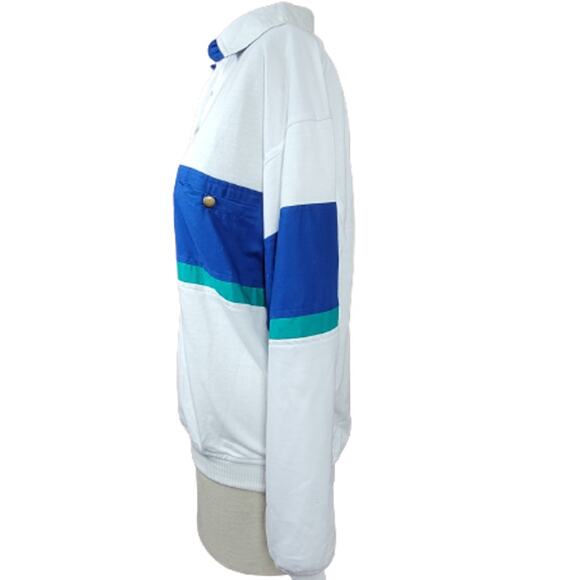 Vintage White and Blue Long Sleeve Size Medium - Picture 4 of 4